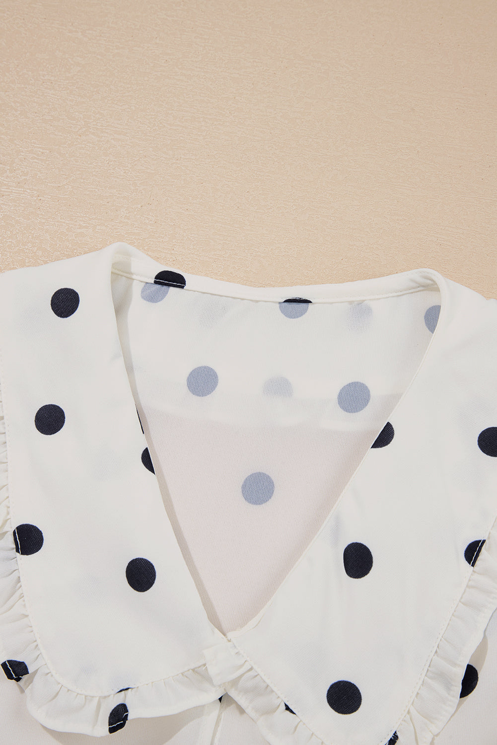 White Polka Dot Peplum Top
