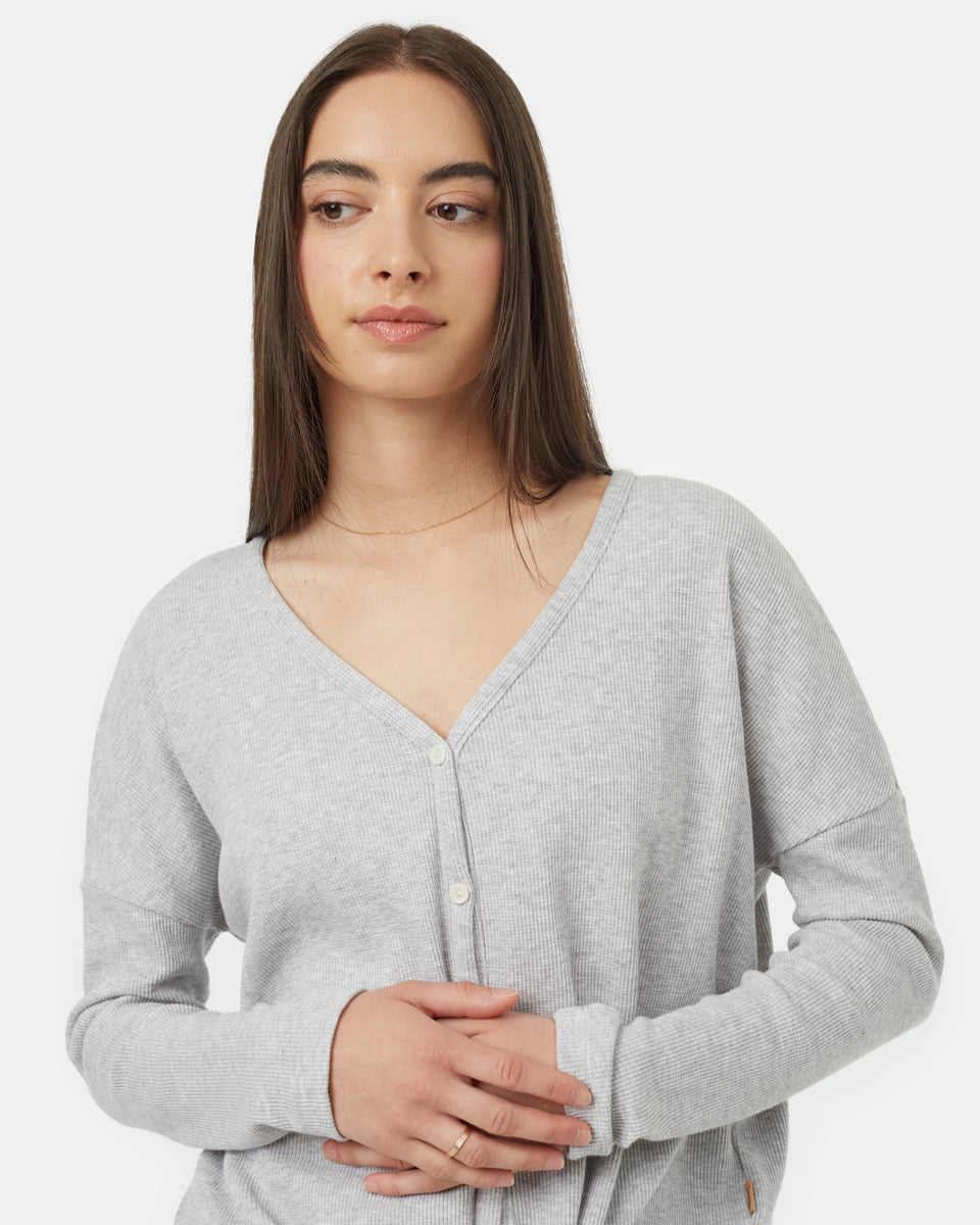 Treewaffle Tie Front Top