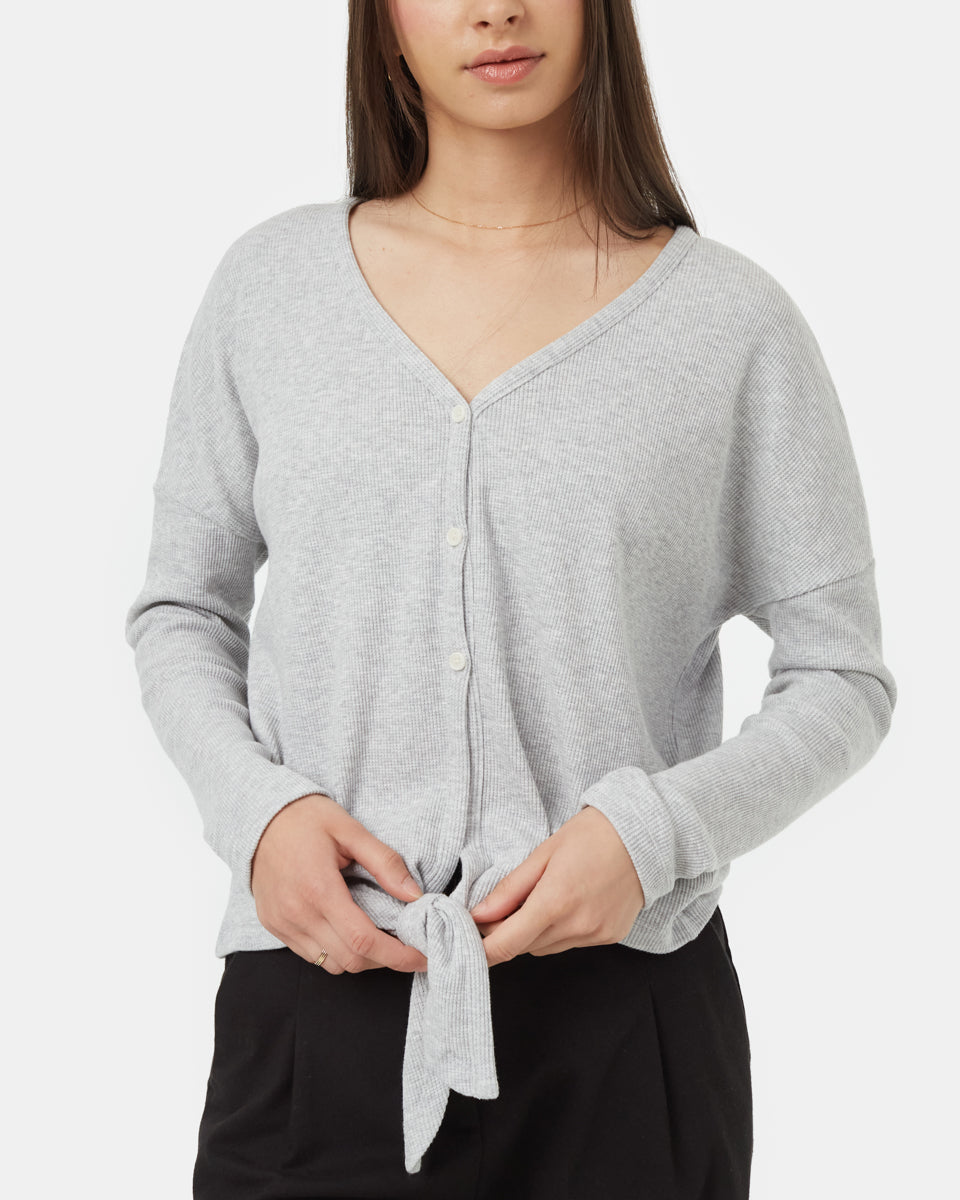 Treewaffle Tie Front Top