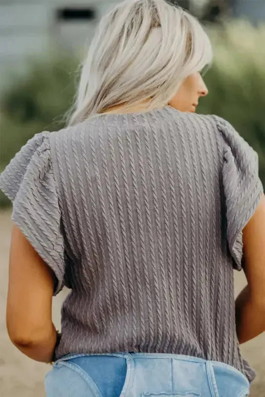 Elegant Texture Flutter Top