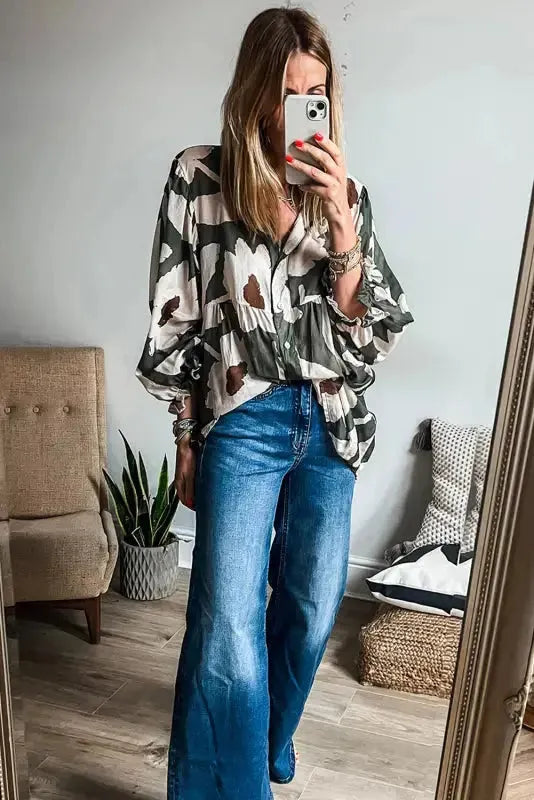 Floral Luck Puff Sleeve Blouse