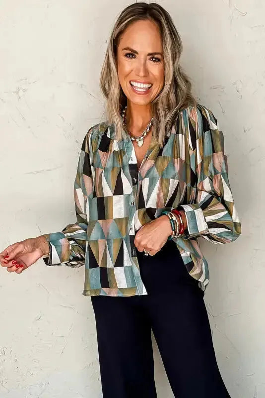 Geometric Grace Loose Fit Top