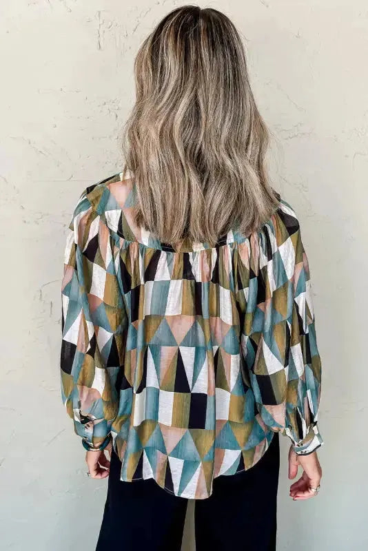 Geometric Grace Loose Fit Top