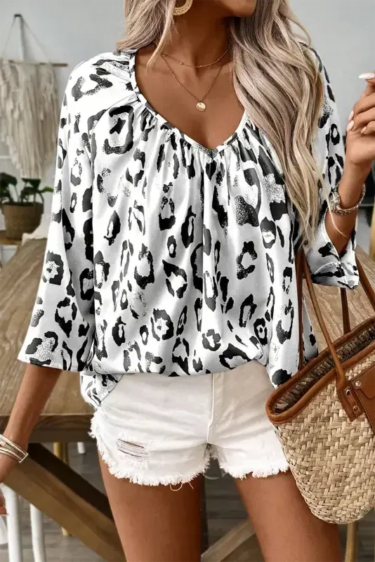 Leopard Luxe Accent Blouse