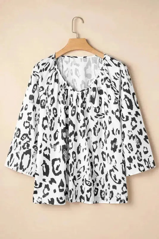 Leopard Luxe Accent Blouse