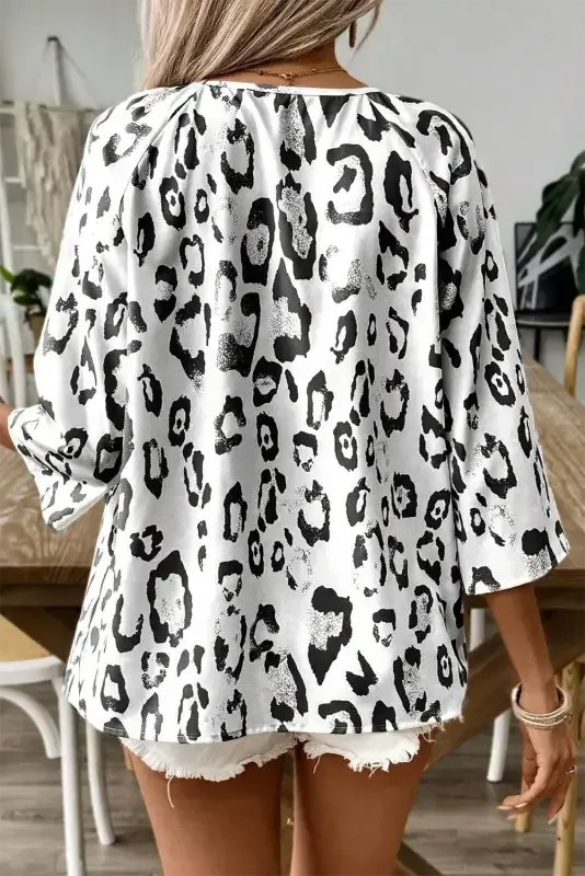 Leopard Luxe Accent Blouse