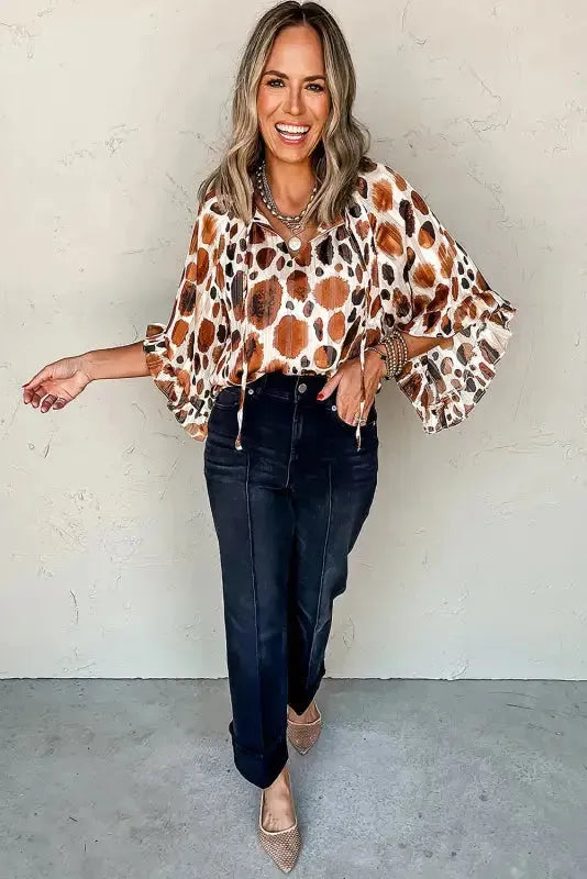 Metallic Muse Abstract Blouse