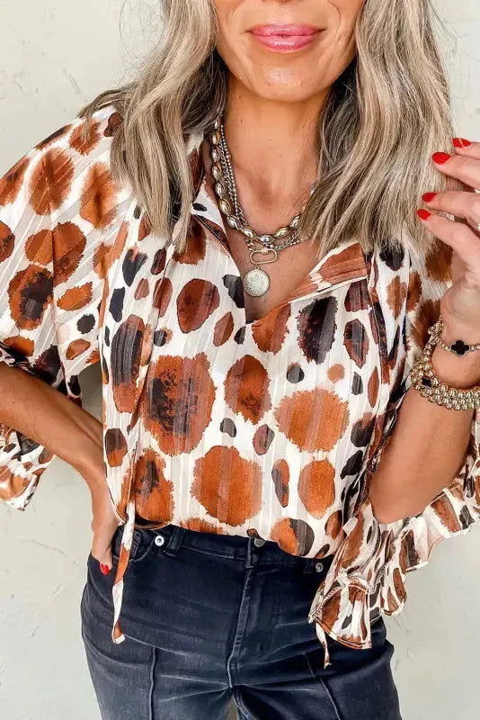 Metallic Muse Abstract Blouse