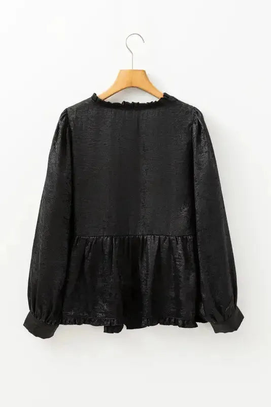 Metallic Velvet Babydoll Blouse