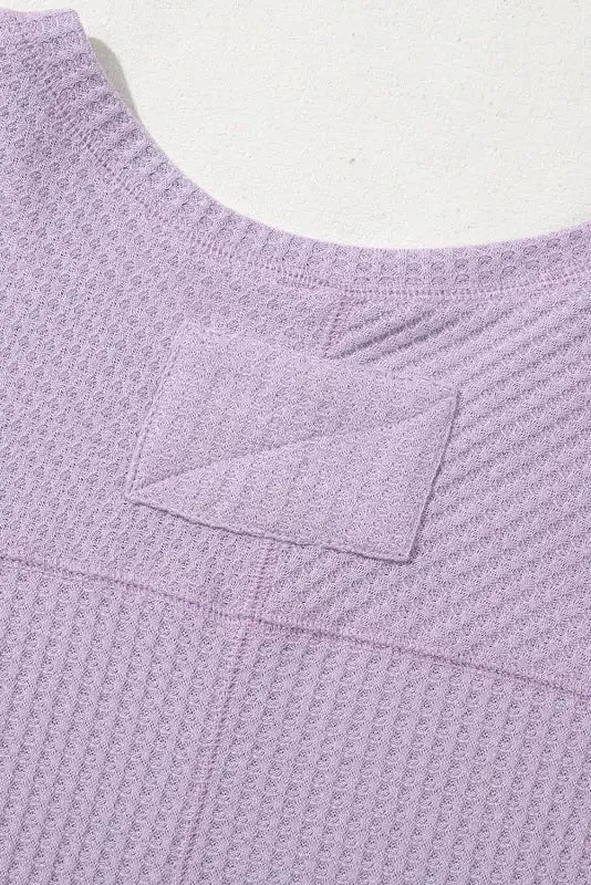 Modern Slouch Waffle Knit Blouse - Orchid
