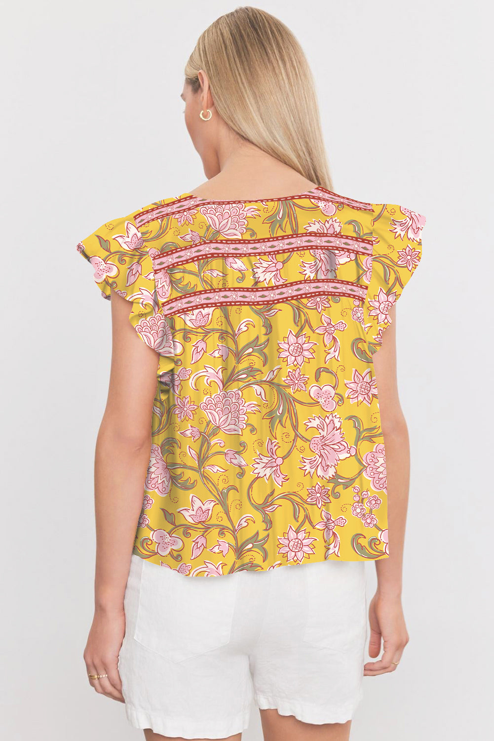 Amber Blossom Ruffle Blouse