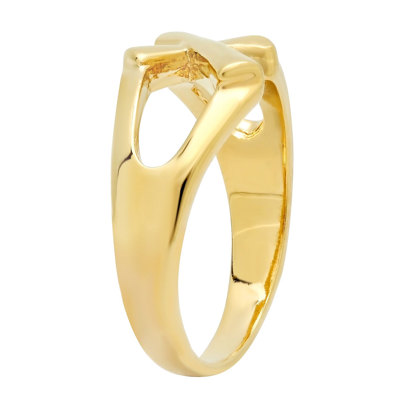 10mm Gold Plated Cross Ring