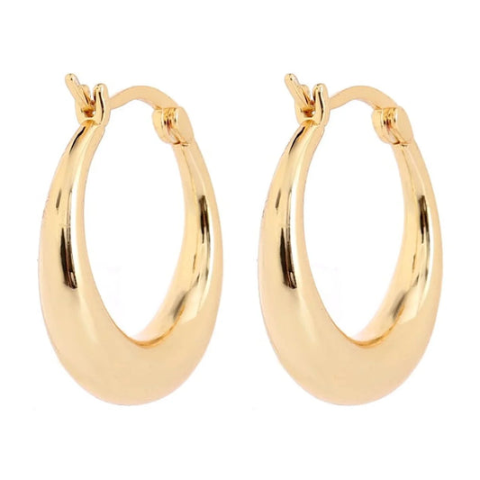 14K Gold Graduated Hoop Huggie Earrings