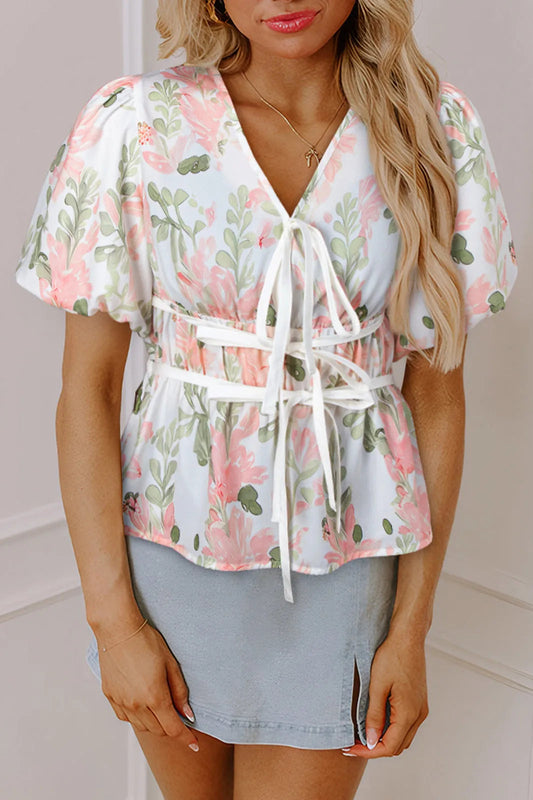 FloraVogue Peplum Blouse