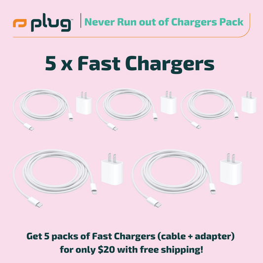 Never Run Out of Chargers Pack - 5 x Fast Chargers for only $20