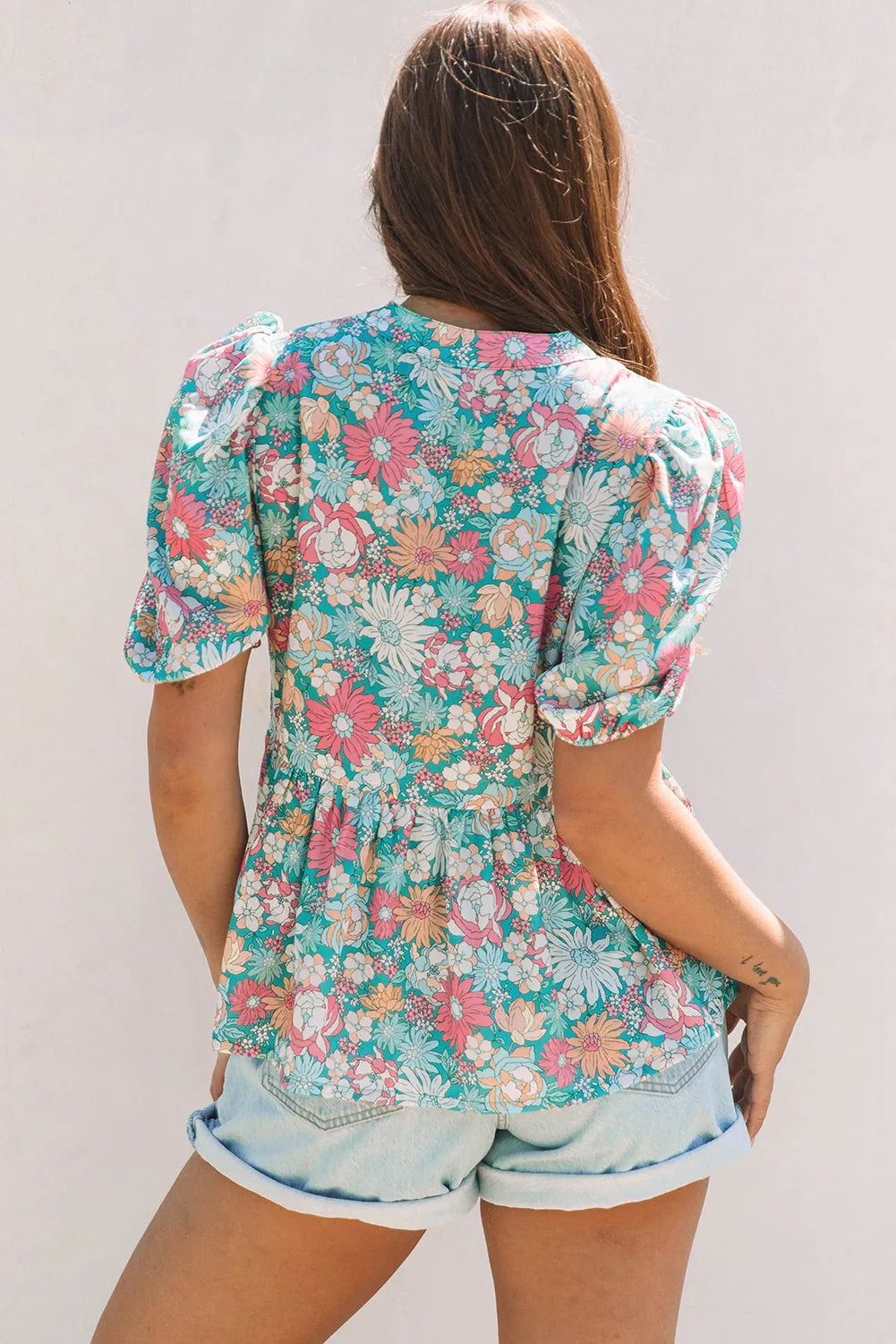 Floral Fantasy Puff Blouse
