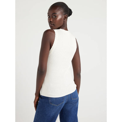 Free Assembly Women’s Scallop Trim Sleeveless Sweater