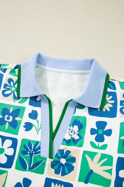 Floral Fusion Flutter Blouse