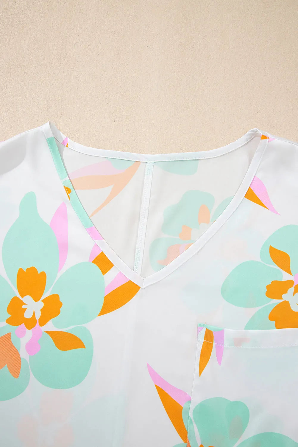Floral Satin Tunic Blouse