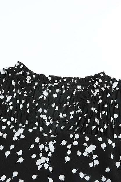 Split Neck Crinkled Blouse