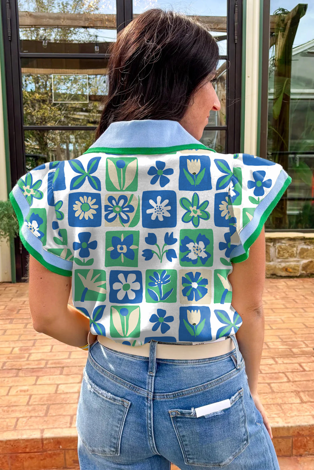 Floral Fusion Flutter Blouse