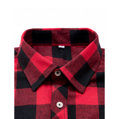 Alimens & Gentle Men's Red Plaid Flannel Shirt