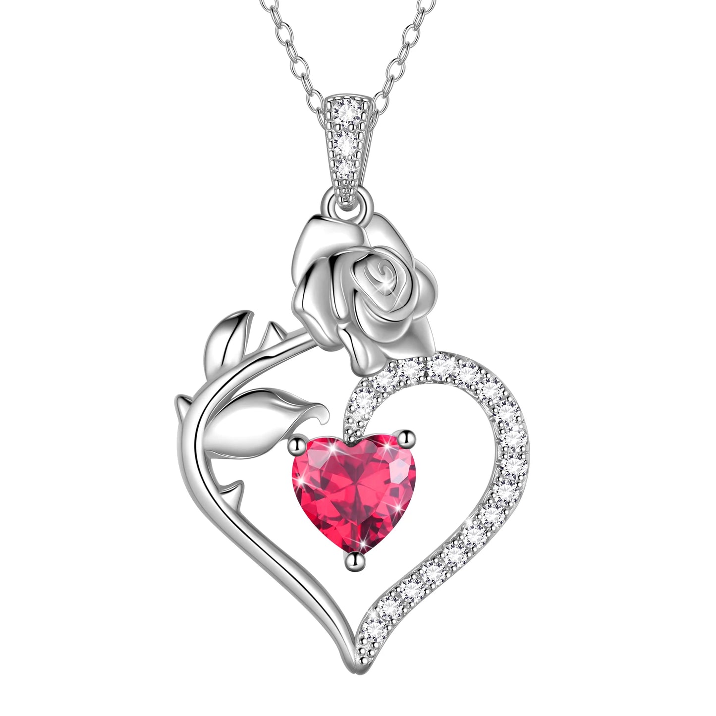 Beautlace 925 Silver Rose Heart Necklace