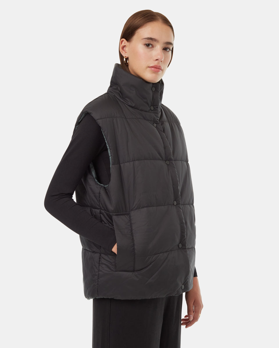 Διπλής όψης oversized γιλέκο με κέλυφος σύννεφων