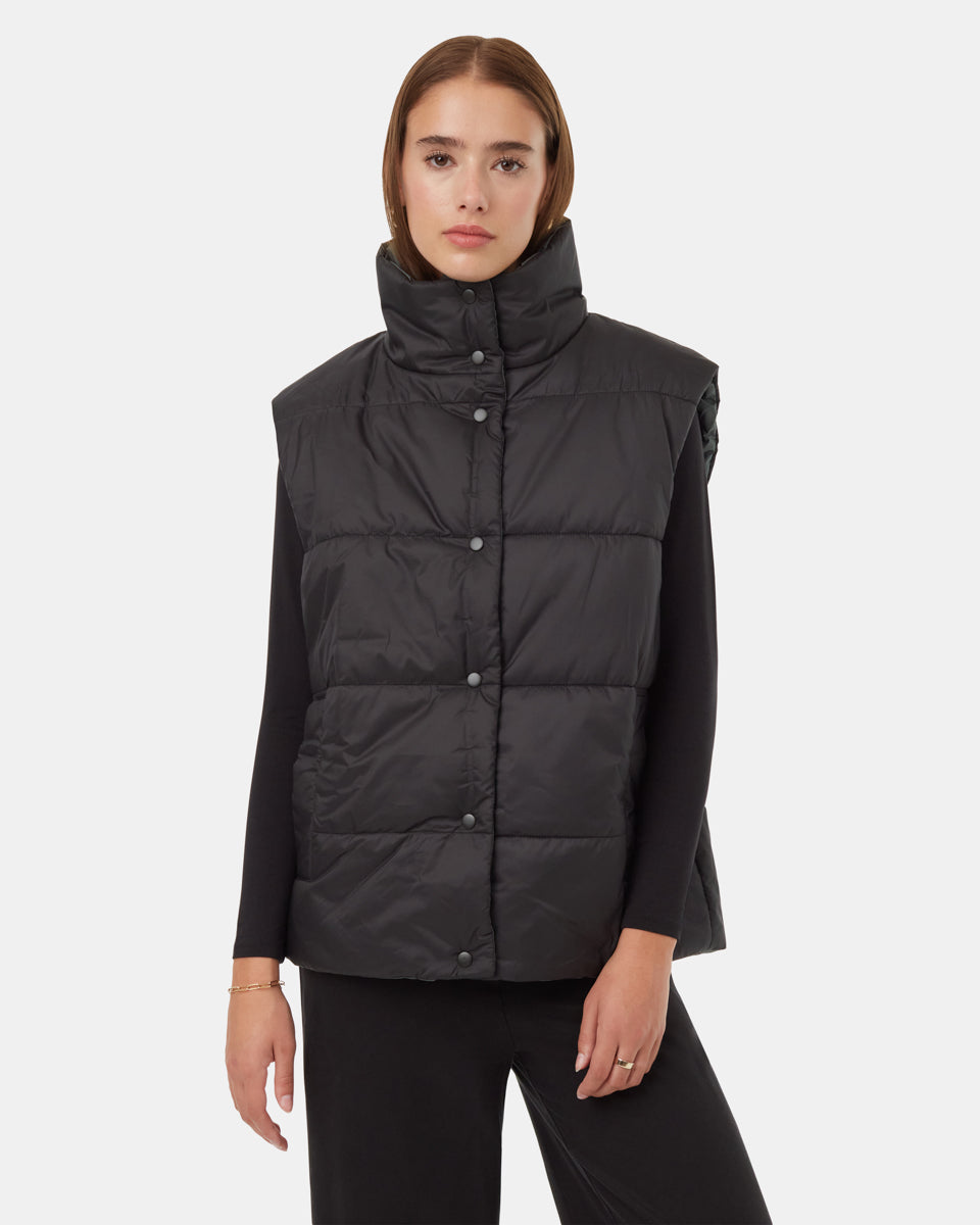 Διπλής όψης oversized γιλέκο με κέλυφος σύννεφων