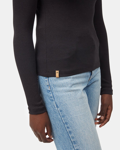 Rib Mock Neck Longsleeve