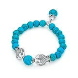 Bling Jewelry Turquoise Pisces Charm Bracelet