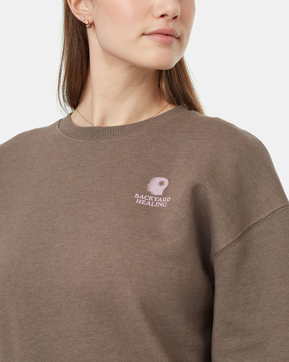 Equipo de sanación en el patio trasero