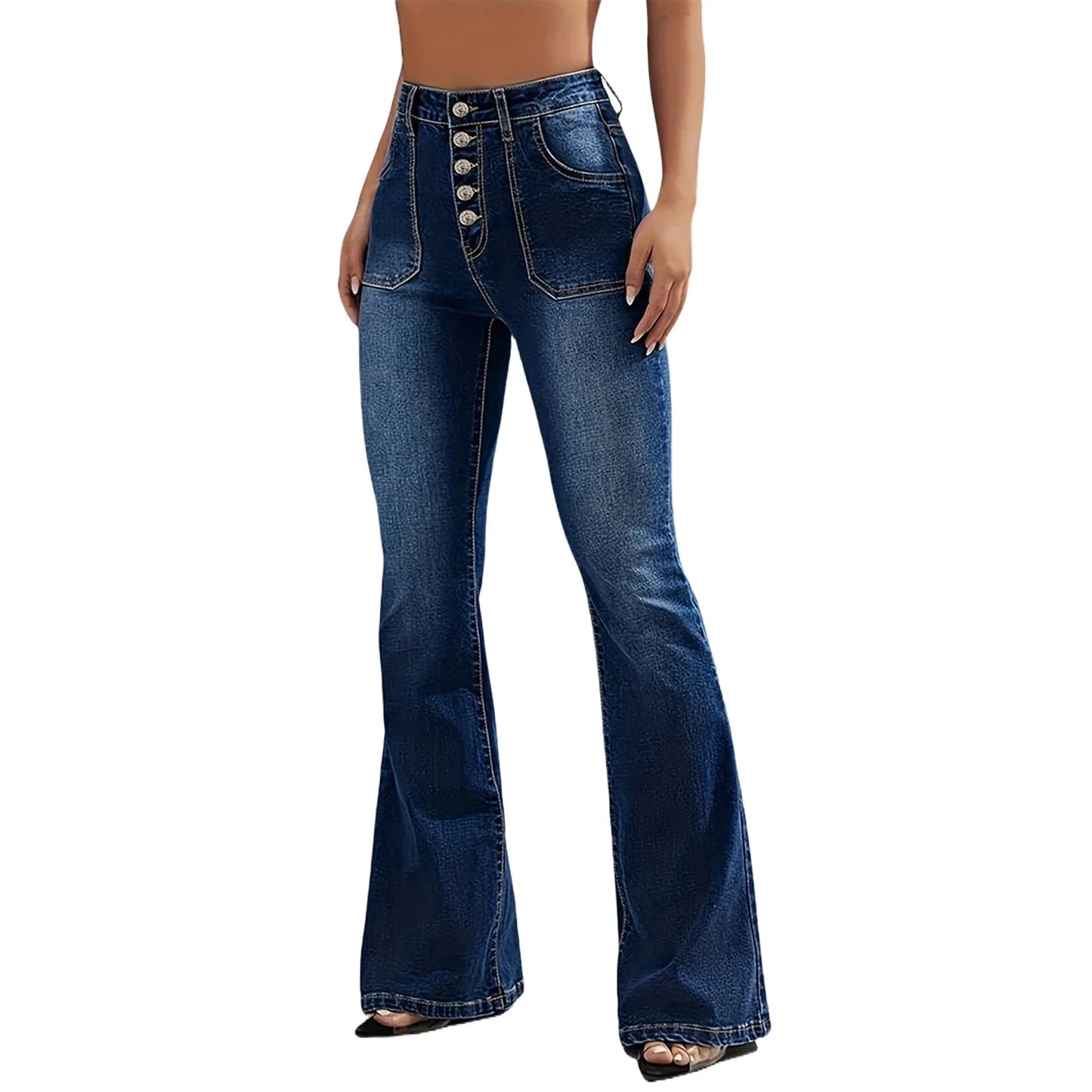 CHUOU High-Waist Flare Jeans