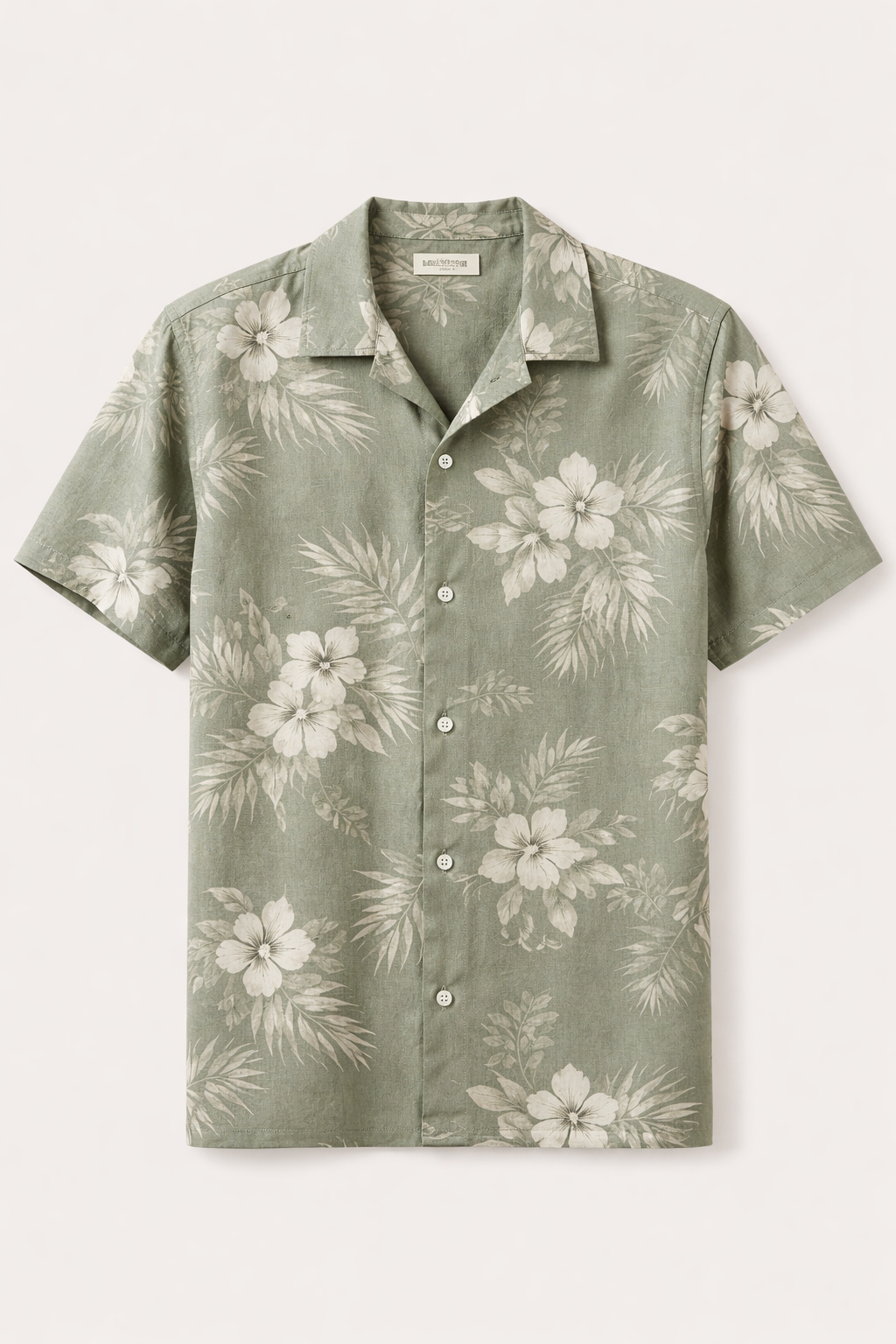 Men's Linen Blend Floral Resort Shirt - Relaxed Fit