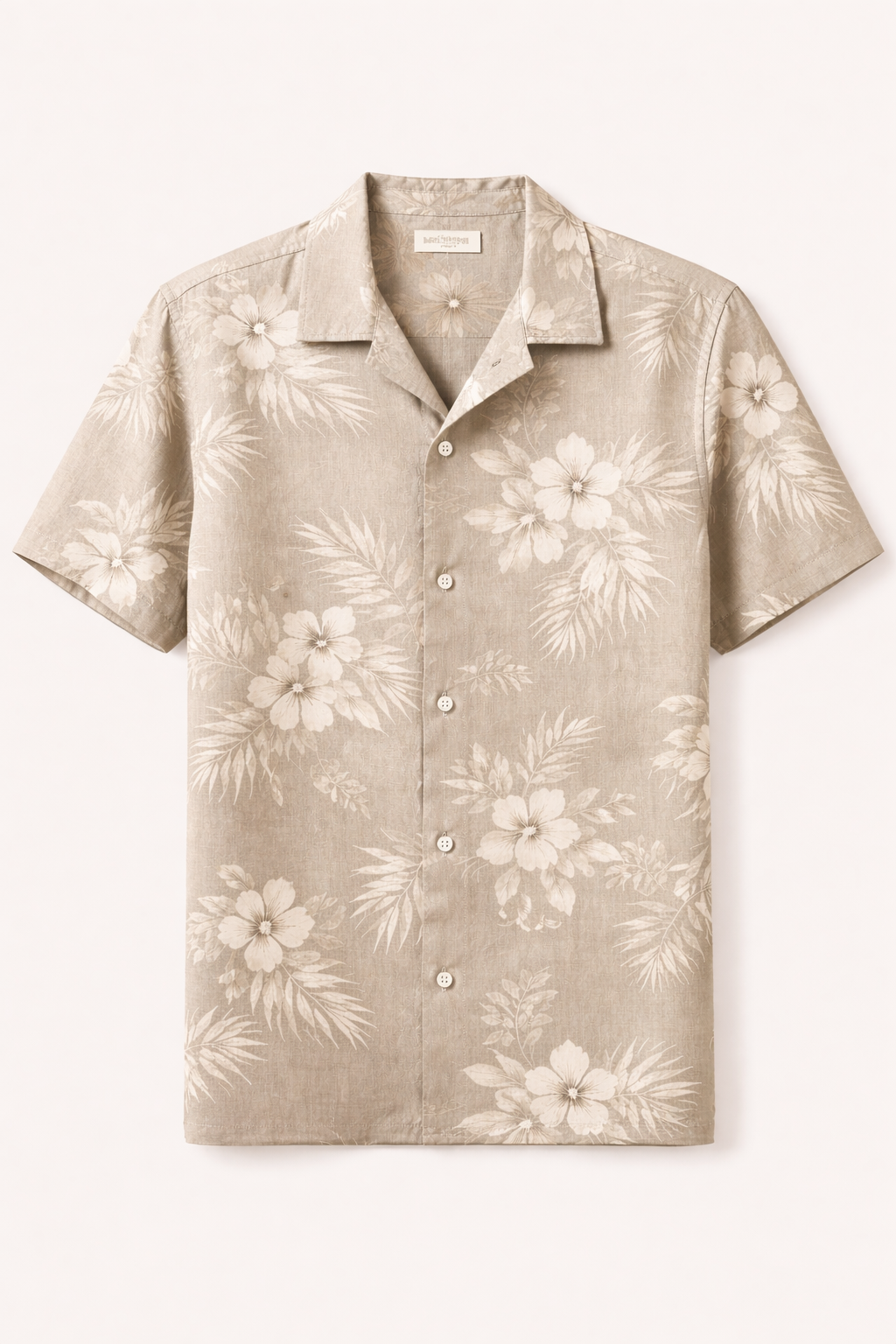 Men's Linen Blend Floral Resort Shirt - Relaxed Fit