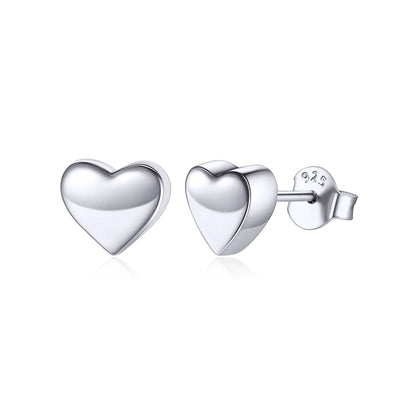 ChicSilver 925 Sterling Silver Heart Studs