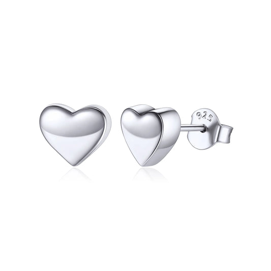 ChicSilver 925 Sterling Silver Heart Studs