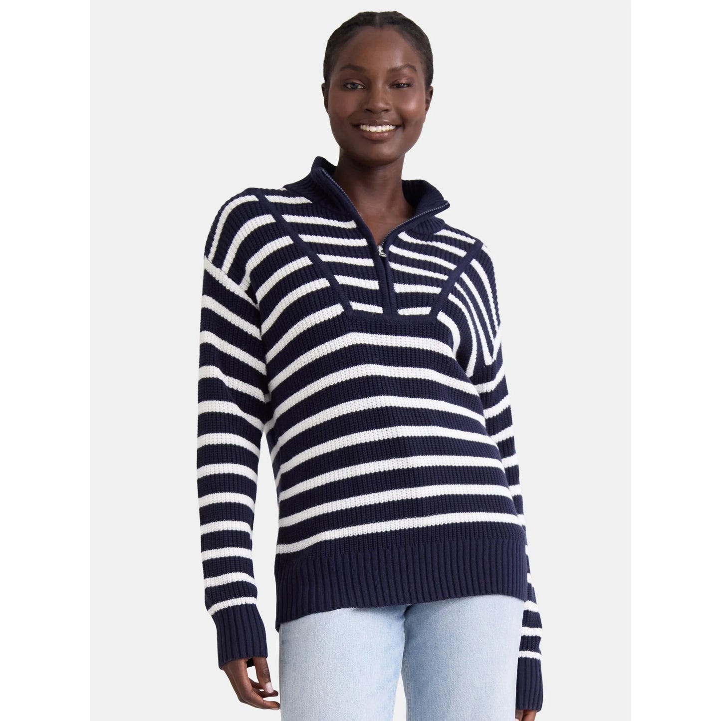 Time and Tru Women's Half-Zip Sweater, Midweight