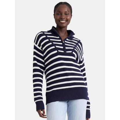 Time and Tru Women's Half-Zip Sweater, Midweight