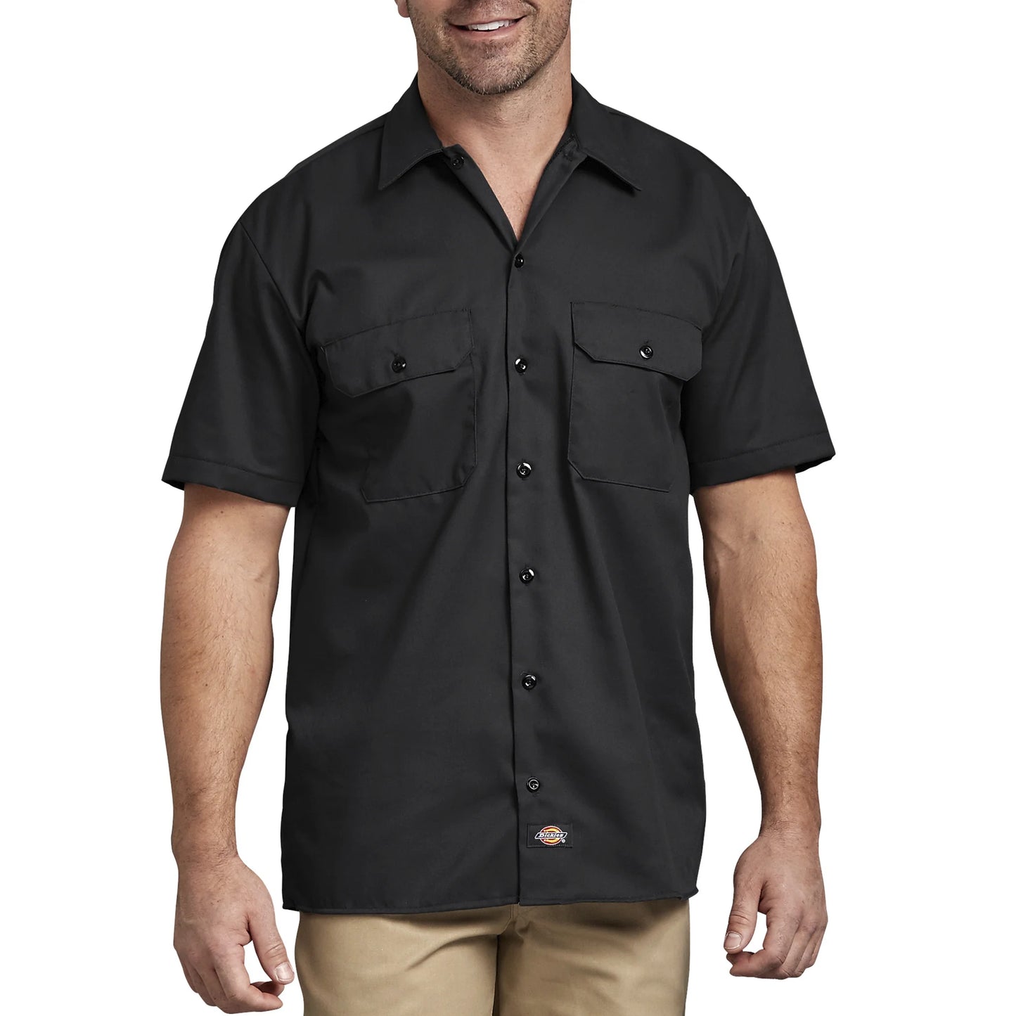 Big Mens Short Sleeve Twill Work Shirt