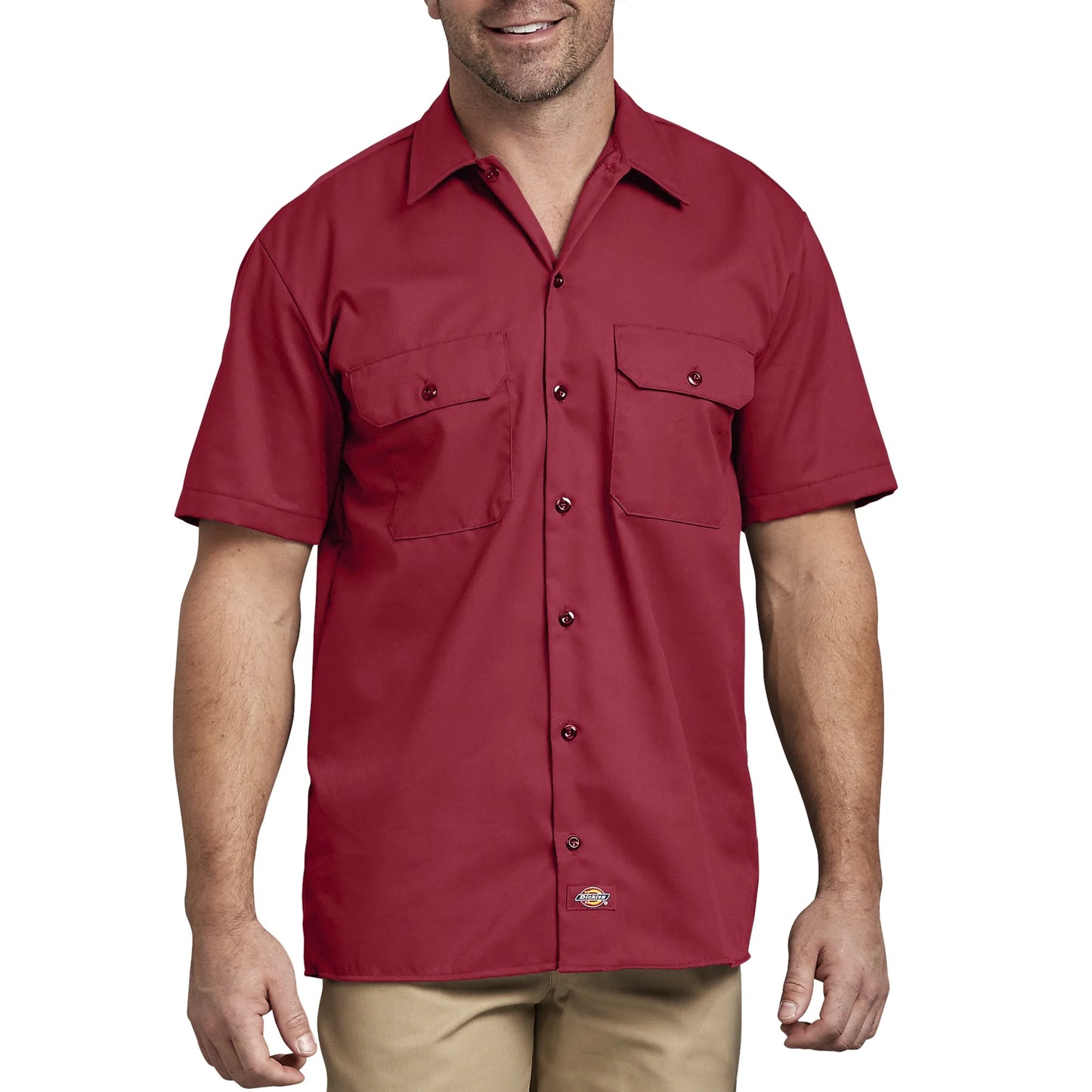 Big Mens Short Sleeve Twill Work Shirt