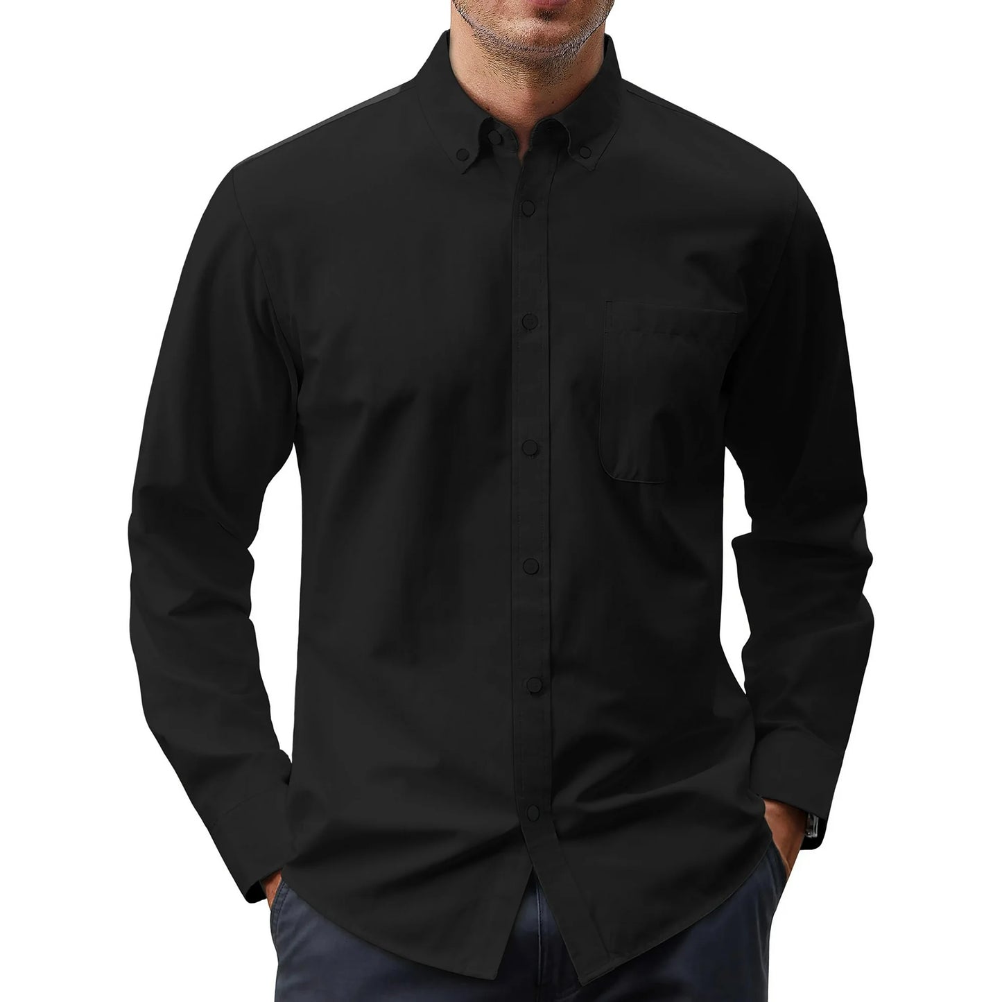 Dress Shirts Solid Long Sleeve