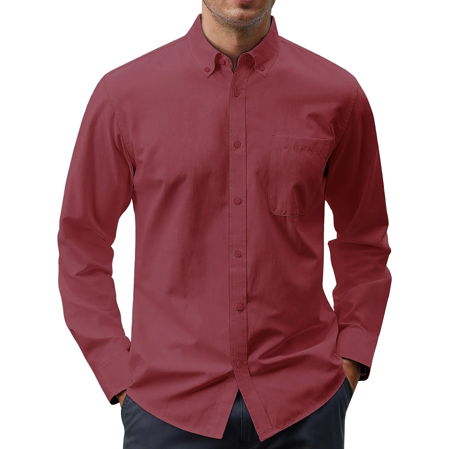 Dress Shirts Solid Long Sleeve