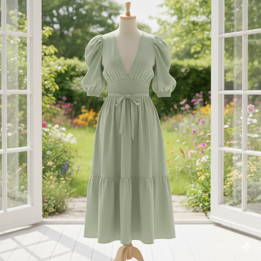 MuseSoft Puff‑Sleeve Dress