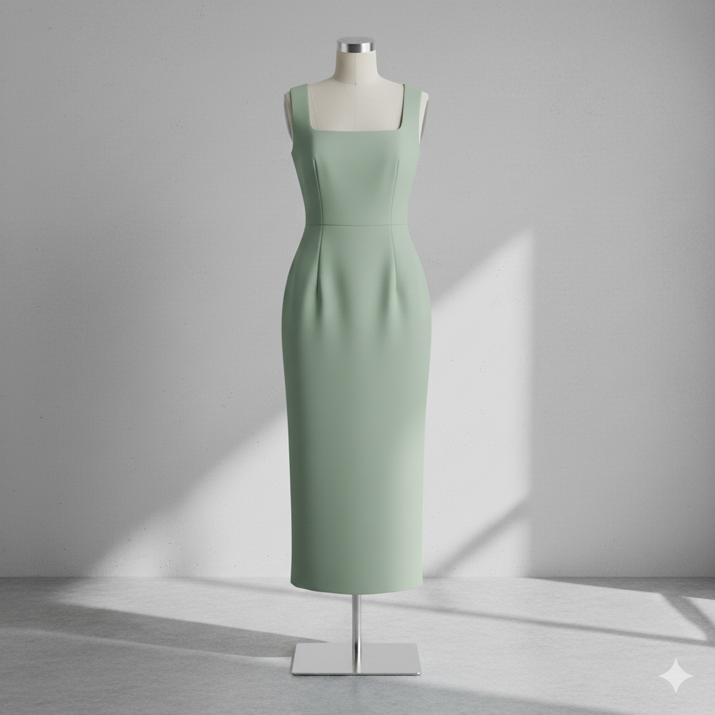 Eclipse Square‑Neck Column Dress