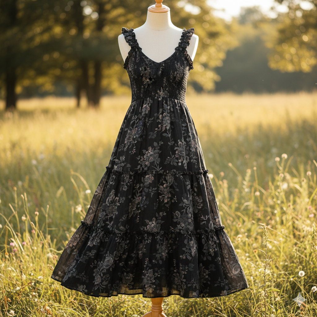 MeadowFlair Smocked Midi Dress