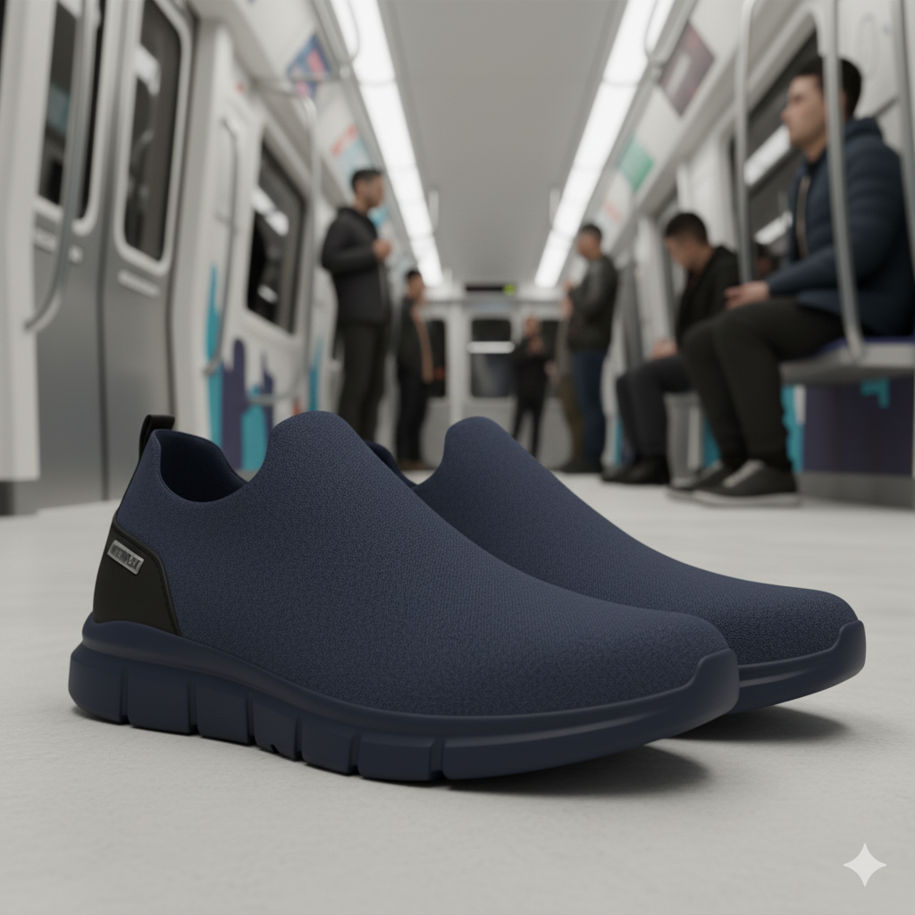 Men's Slip-On Commuter Shoes - Breathable Knit, Responsive Cushioning