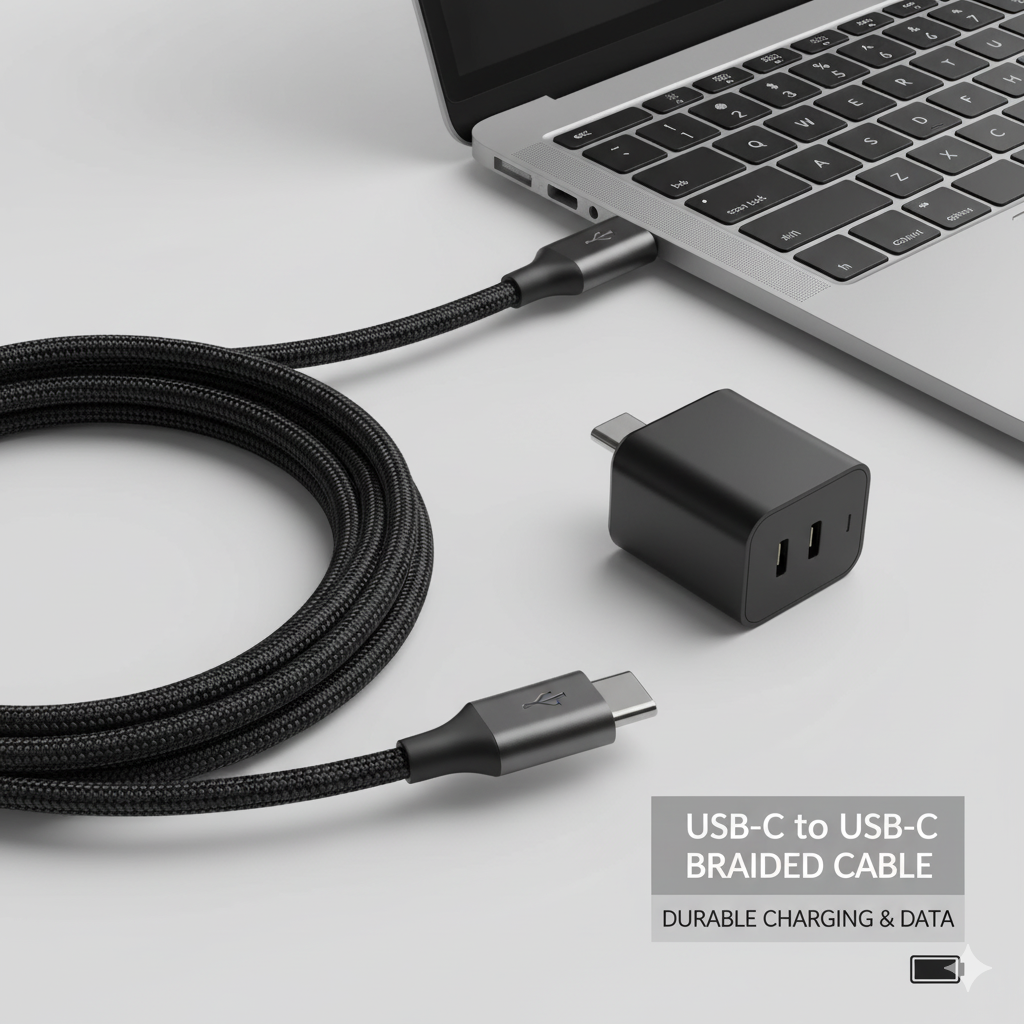 USB‑C to USB‑C Braided Cable
