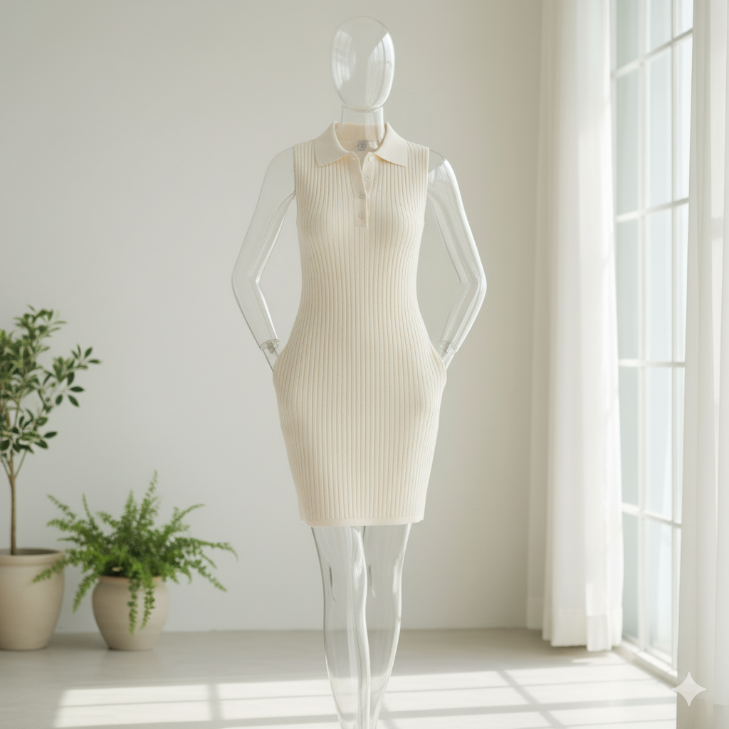 TerraFlow Knit Polo Dress