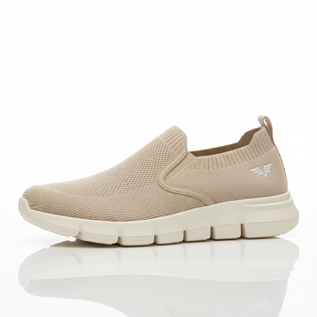 Men's Travel Slip-On Shoes - Breathable Knit, Cushioned Foam, Durable Rubber